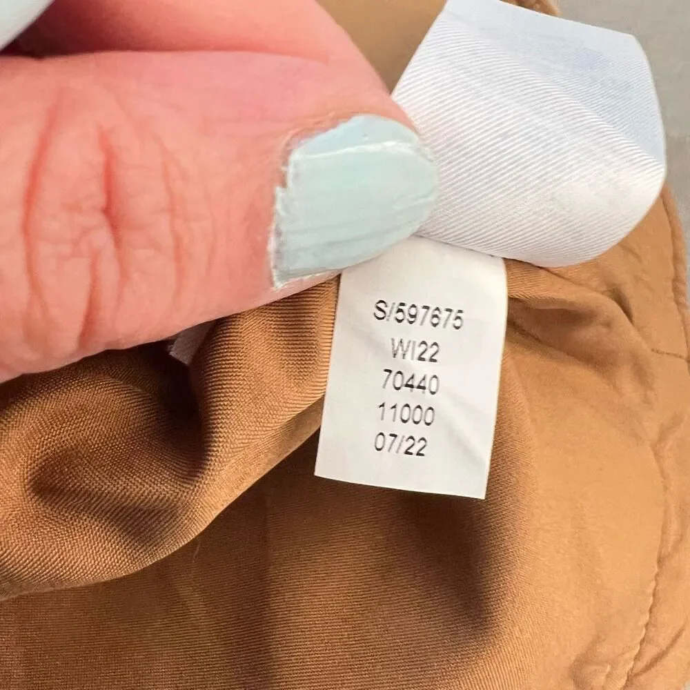 Loft camel gold button detail mini skirt size 14